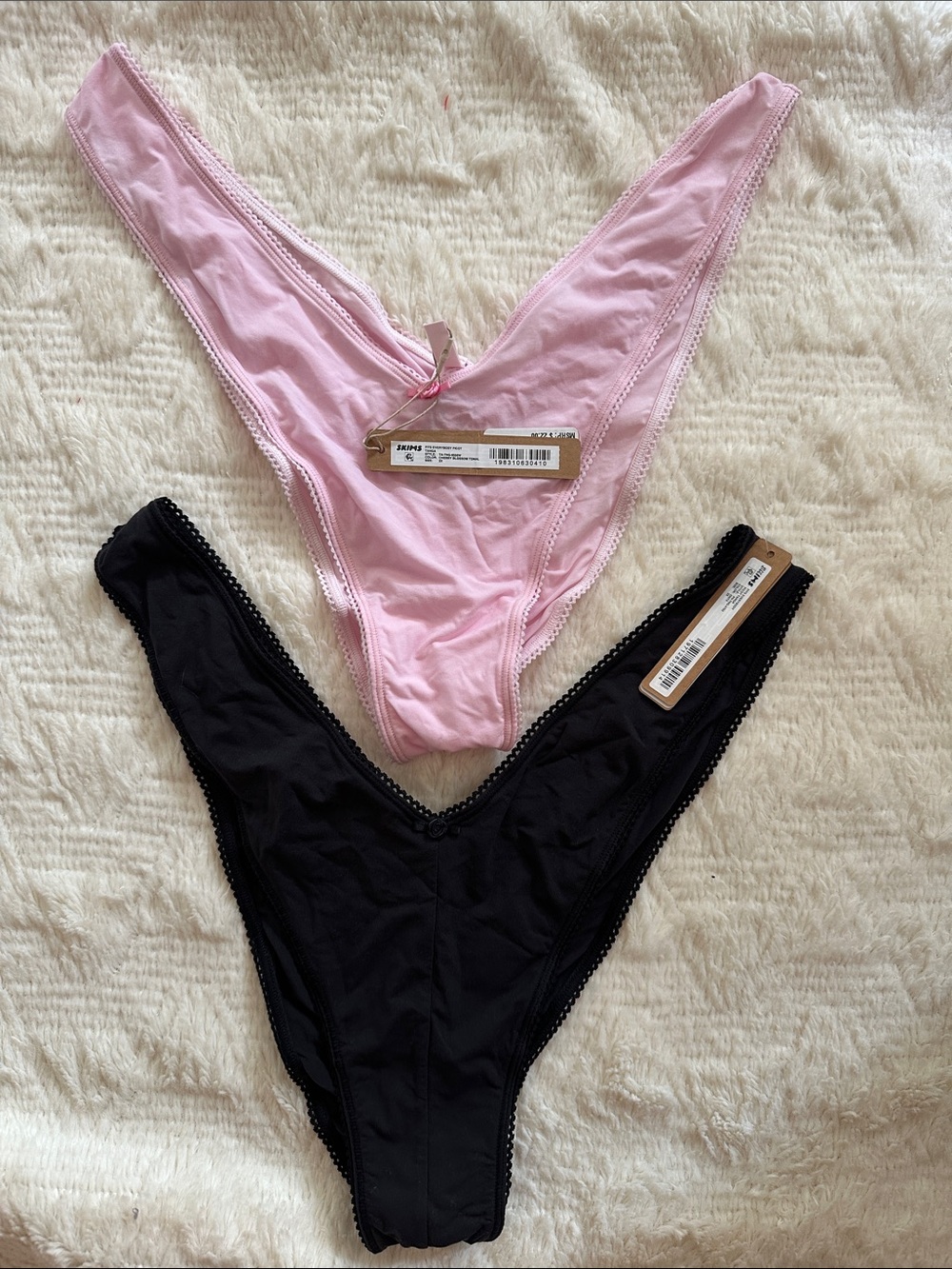 SKIMS Fits Everybody Picot Tanga Set NWT